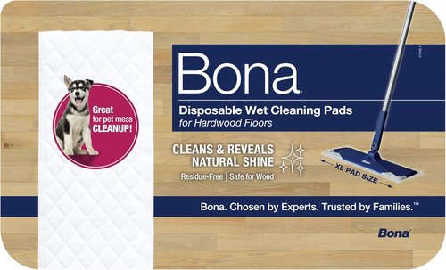 Bona Hardwood Floor Cleaning Pads - 12 Unscented Disposable Pads for Residue-Free Cleaning