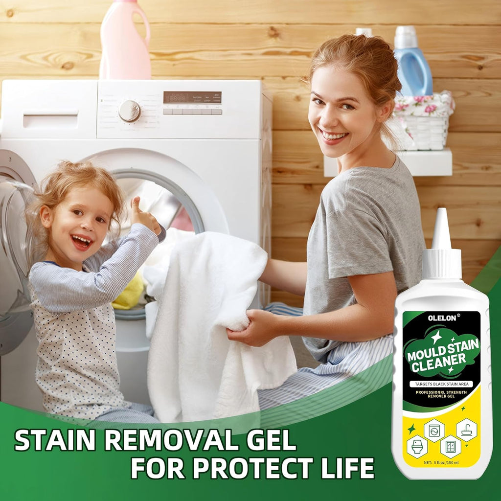 OLELON Mold Stain Remover Gel - Powerful Washer & Bathroom Cleaner for Grout, Tile & Rubber - 300ML