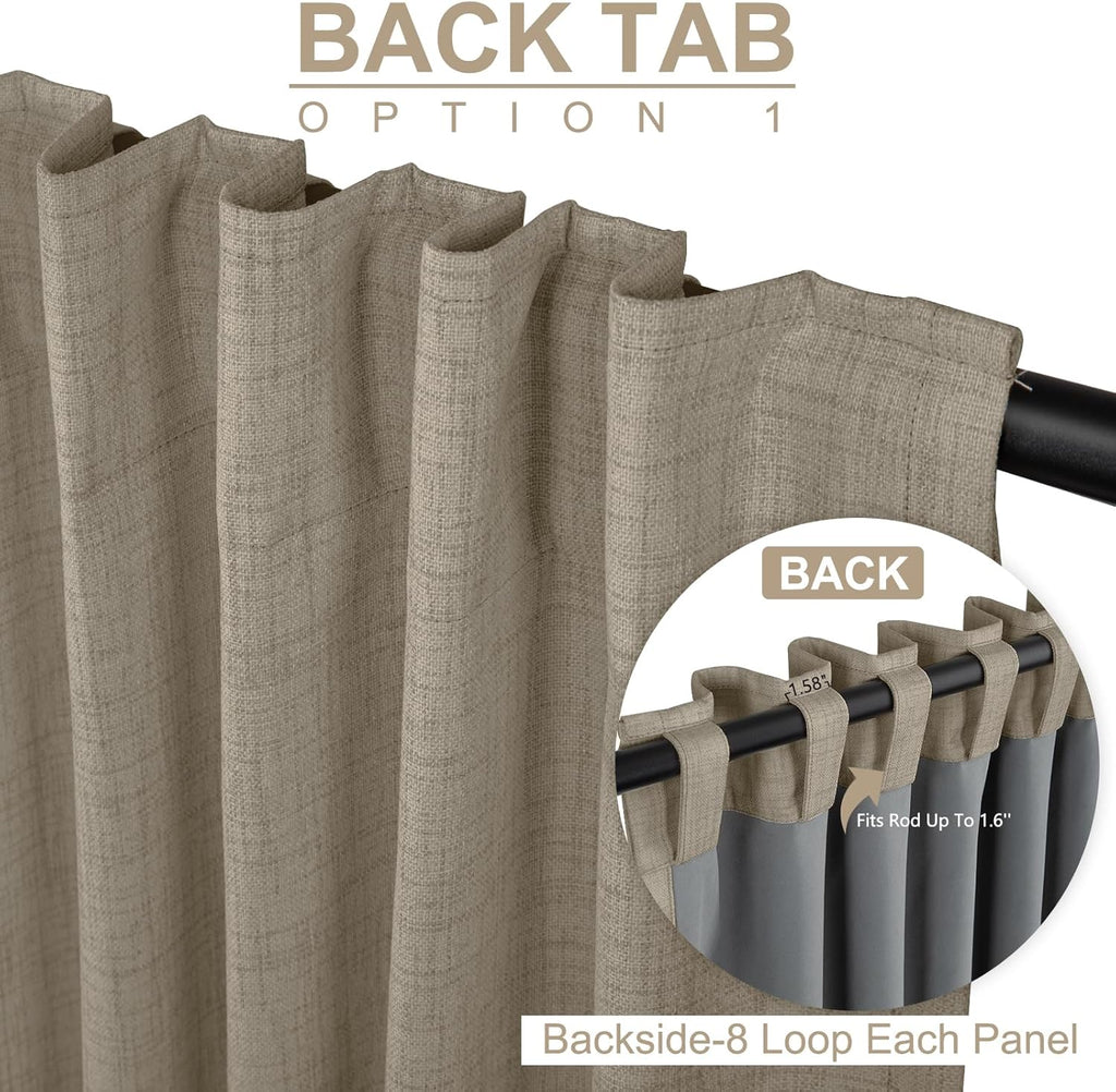 Skiennix 100% Blackout Curtains - Thermal Insulated Drapes for Bedroom | 50" W x 72" L, Black, 2 Panels Set
