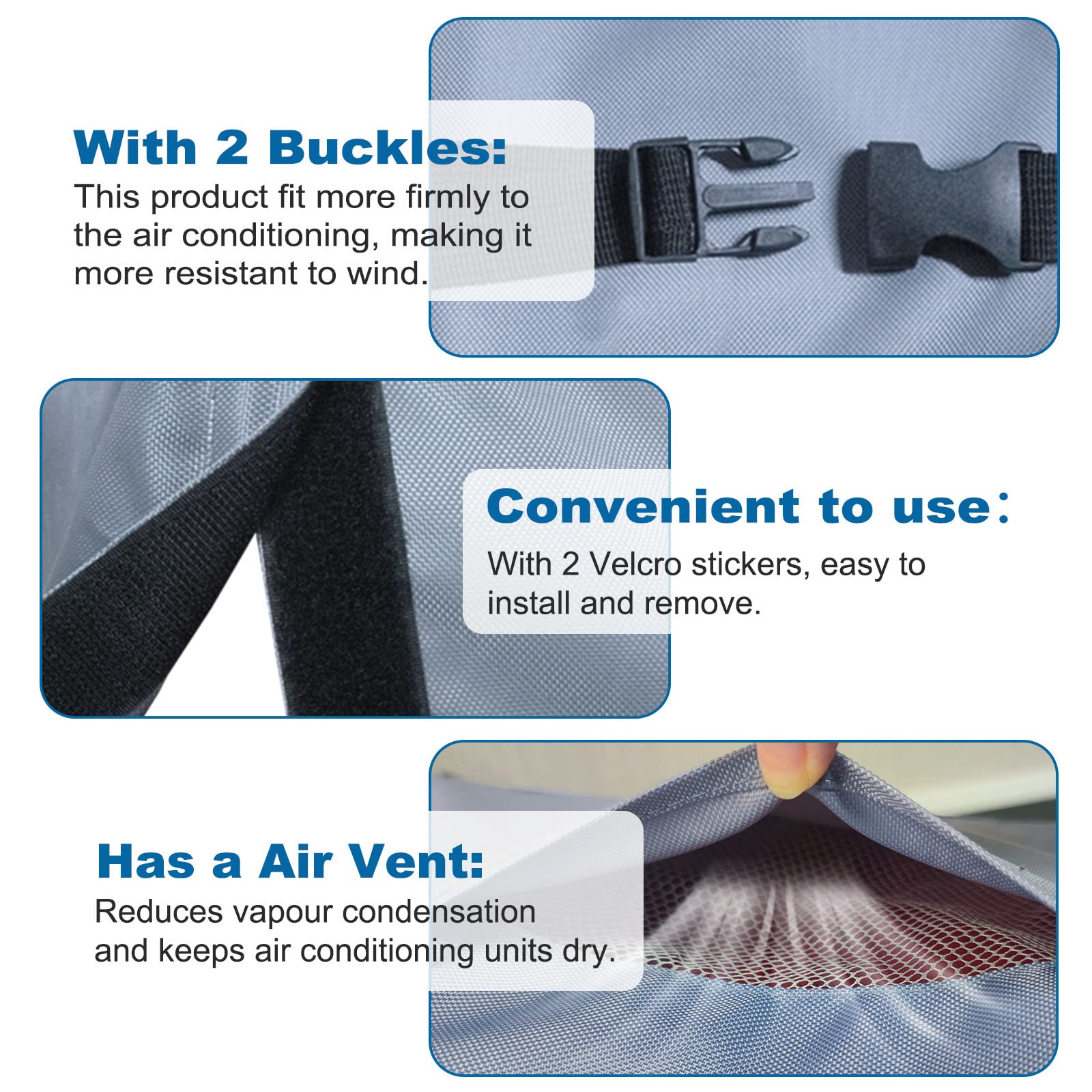 AKEfit Air Conditioner Cover for Outside, Heavy Duty Waterproof AC Defender with Durable Oxford Fabric, Veranda AC Protector (Grey, 24" Wx24 Dx30 H)