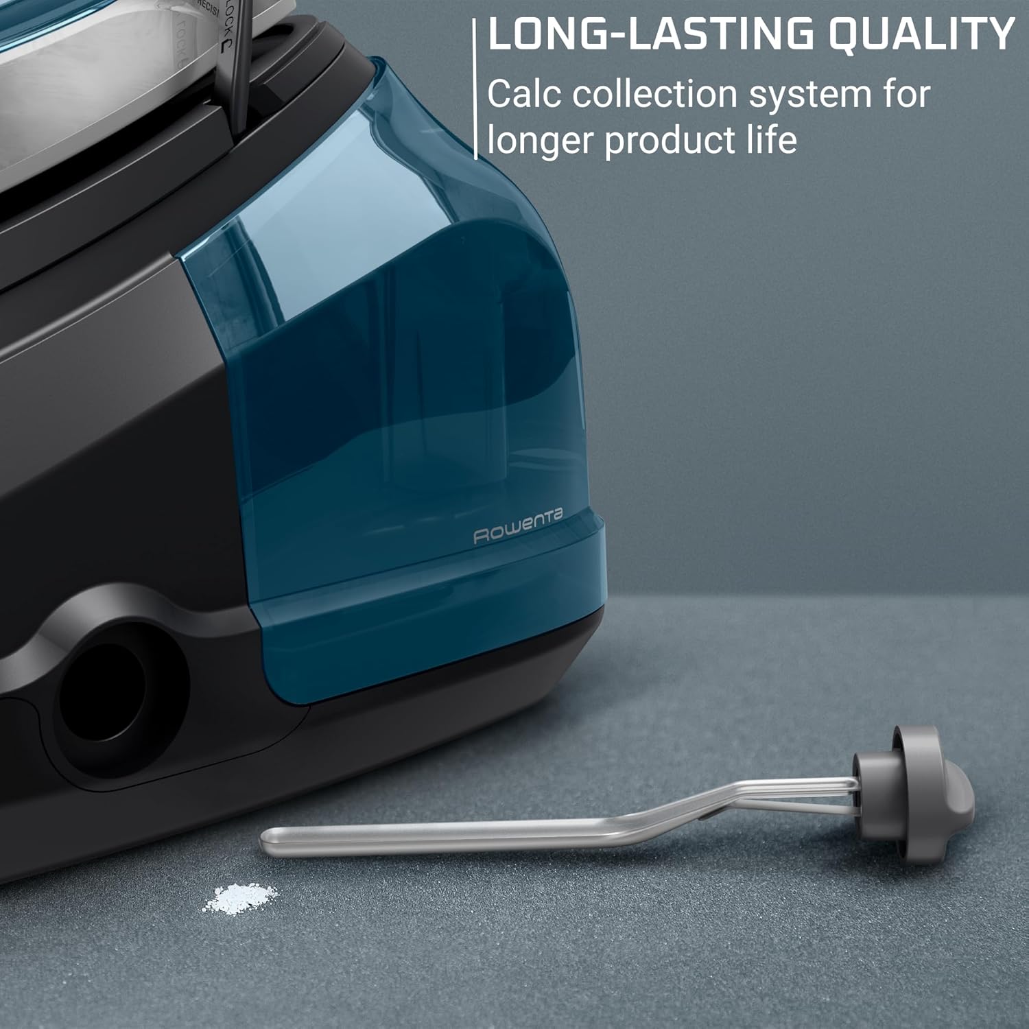 Rowenta Professional Iron Steamer - Fast Heat Up, 1.1L Removable Tank, Stainless Steel Soleplate | Blue DG8624