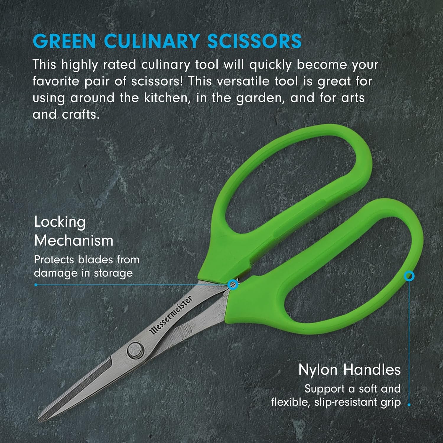 Messermeister 6-Inch Culinary Scissors - All-Purpose Kitchen Scissors with Slip-Resistant Handles