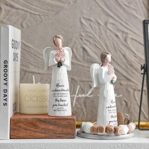 FESTGLOX Retirement Gifts for Women - Charming 5.3" Retired Angel Figurine | Perfect for Nurses & Teachers