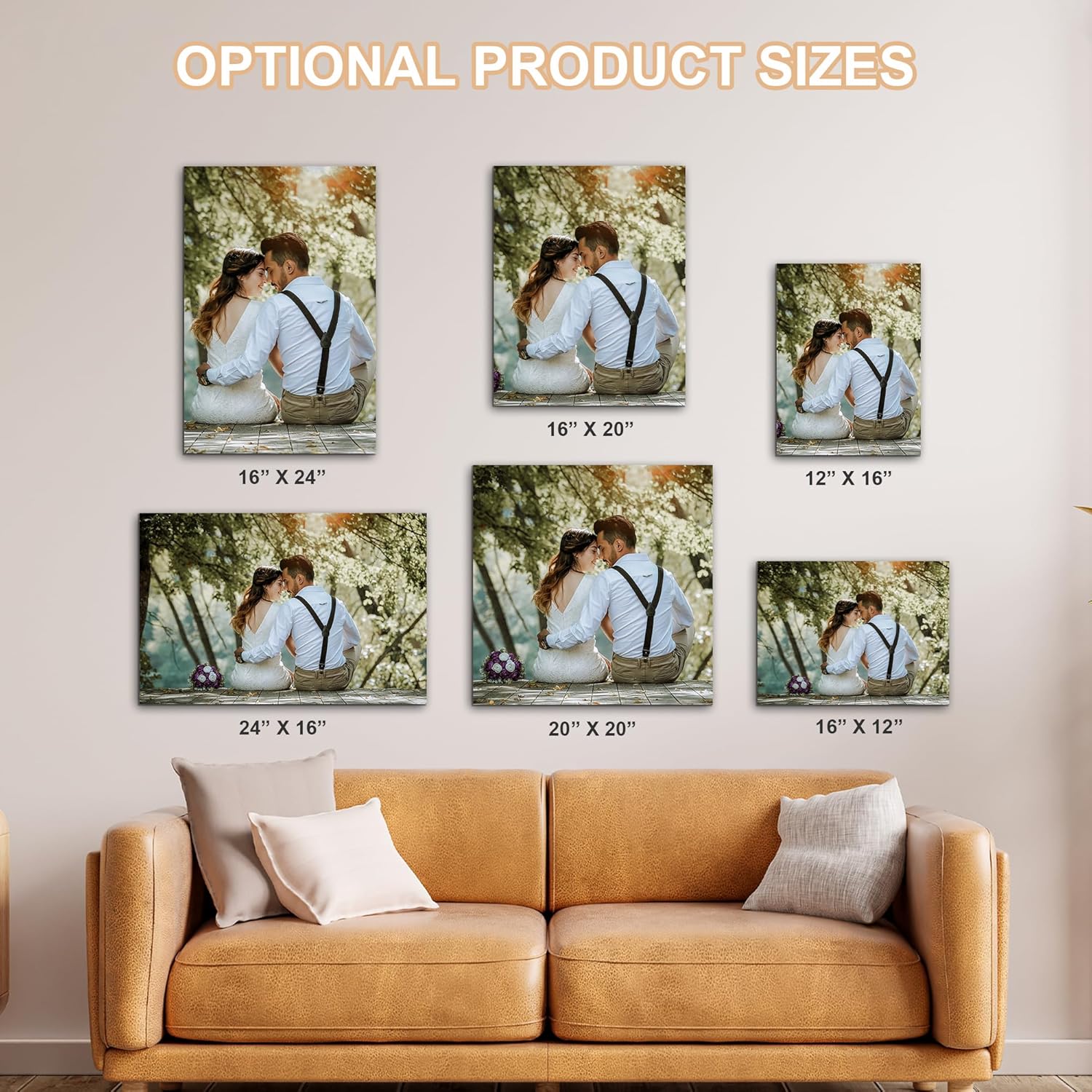 WEGA Custom Canvas Prints - Personalized Photo Wall Art | Framed 8x10 for Family, Pets & Weddings