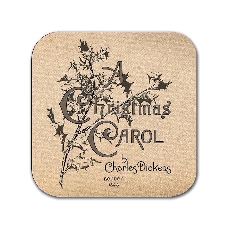 Six Dickens Coasters Set - Oliver Twist & Other Classic Novel Designs, 4" Square