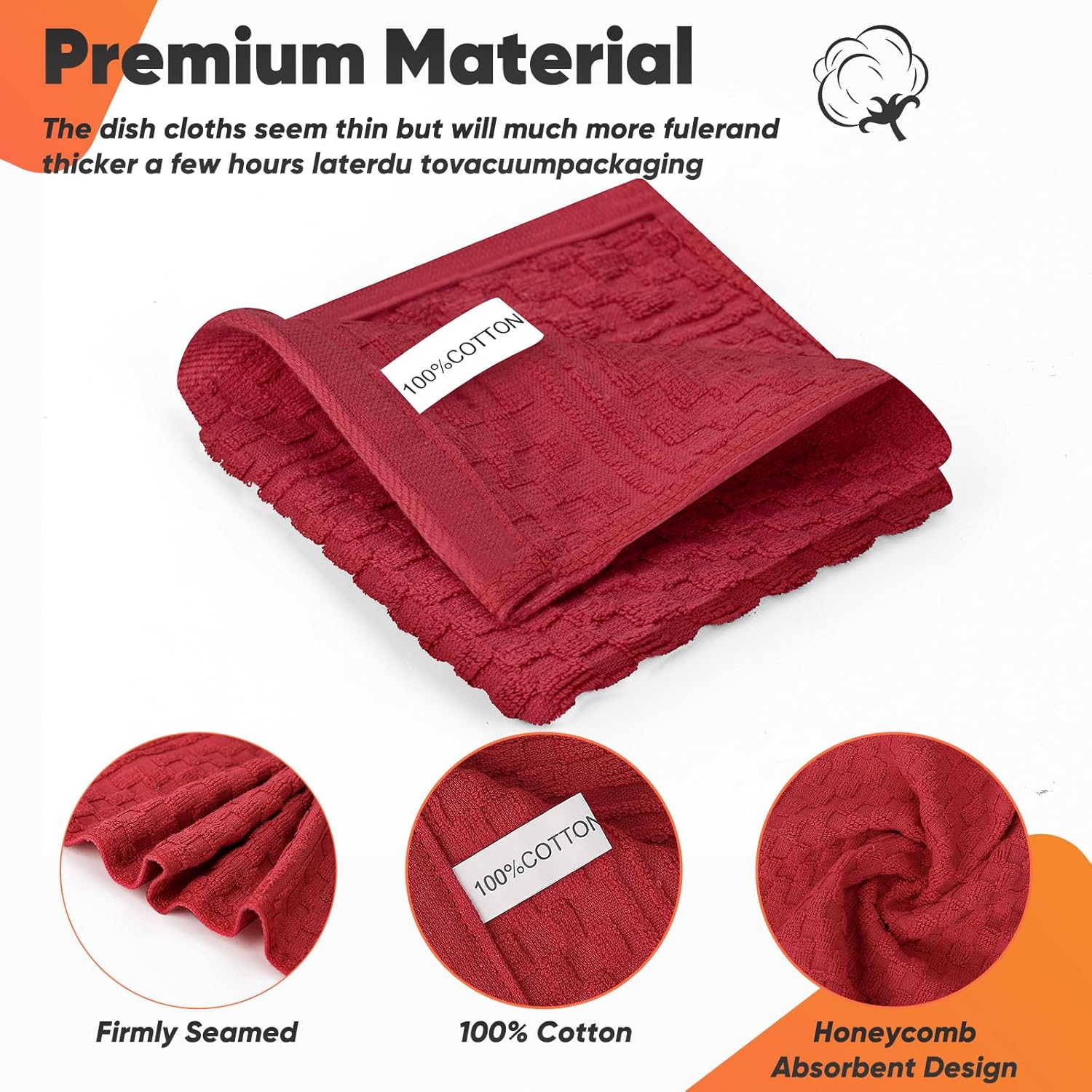 Skiennix Oven Mitts Set - 500°F Heat Resistant Gloves & Potholders with Silicone Grip | Red