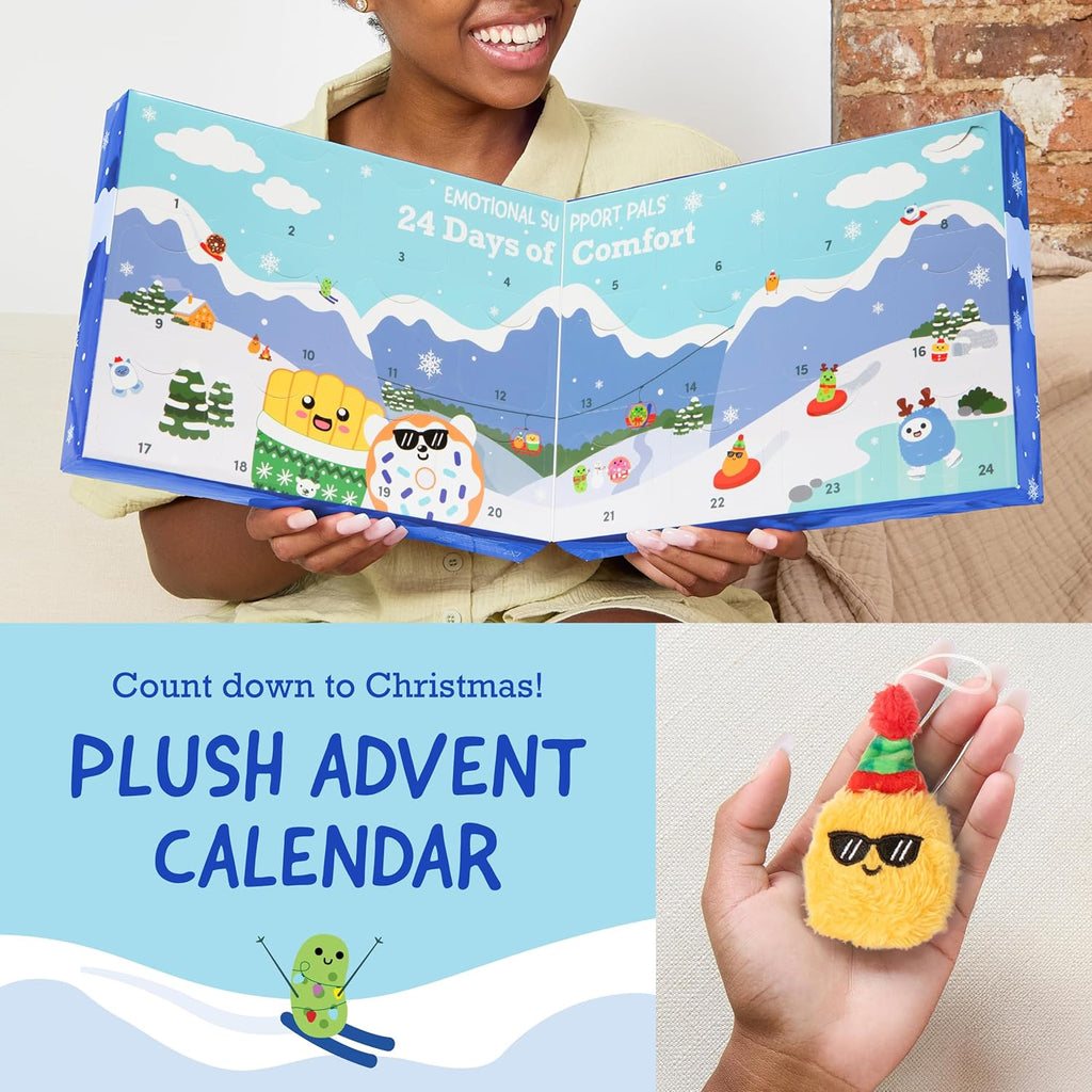 Relatable Emotional Support Advent Calendar - 24 Mini Plush Toys & Ornaments | Perfect Stocking Stuffer for All Ages