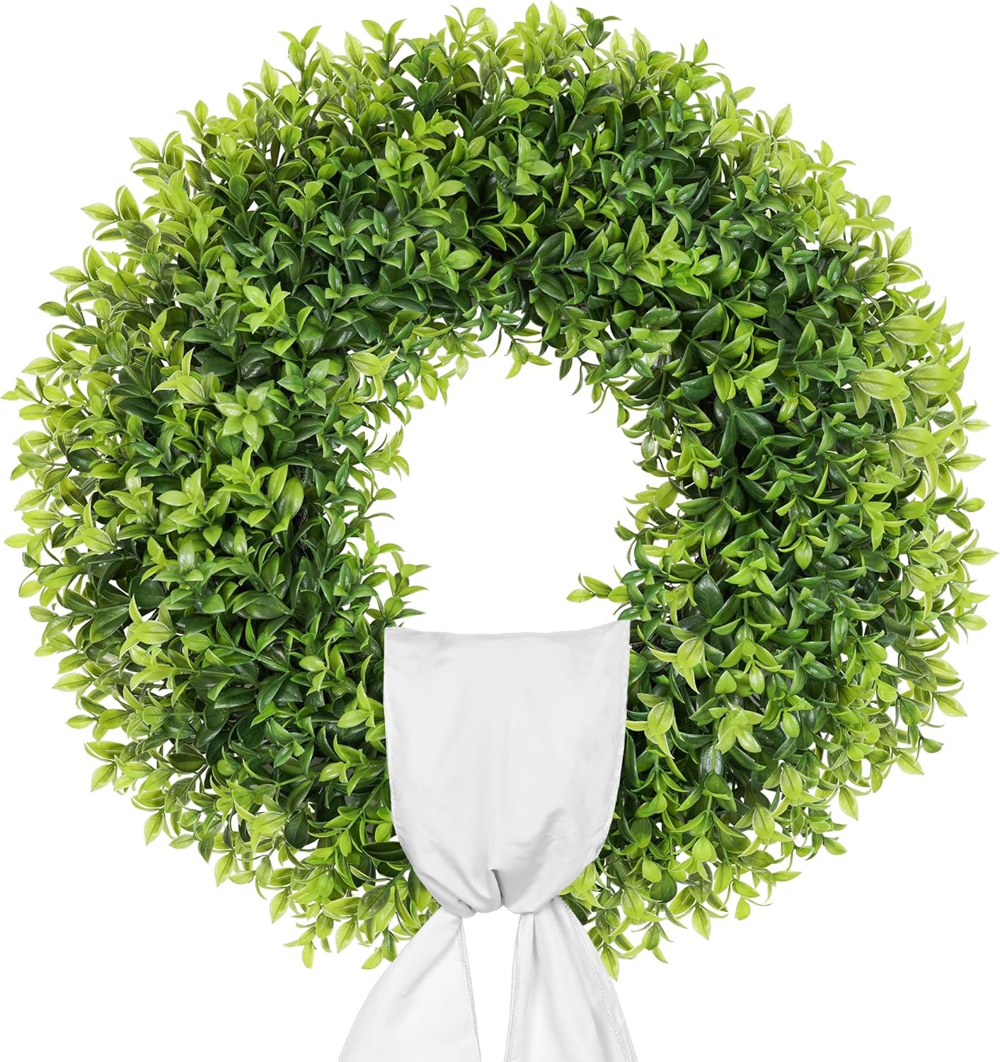 Regine Switzerland 22-Inch Artificial Boxwood Wreath - Weatherproof Summer Door Decor for All Year Round