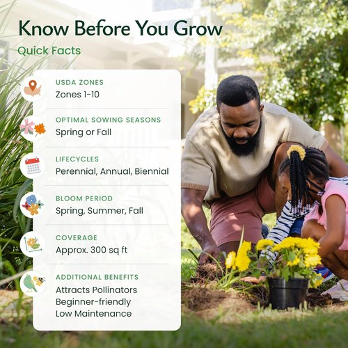 Created By Nature Wildflower Seed Mix - 60,000+ Seeds with 20 Flower Varieties for Vibrant Gardens