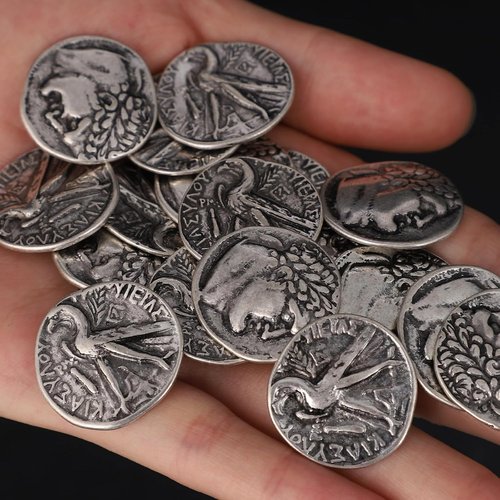 30 Roman Coins by [Brand Name] - Authentic Silver Judas Prop with Coin Bag | Unique Christian Gifts for Priests