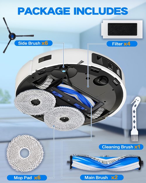 CHIKIXSON Accessories for ECOVACS DEEBOT T30S/T30S PRO/T30S AI Robot Vacuum, Quality Replacement Parts for Better Cleaning Performance