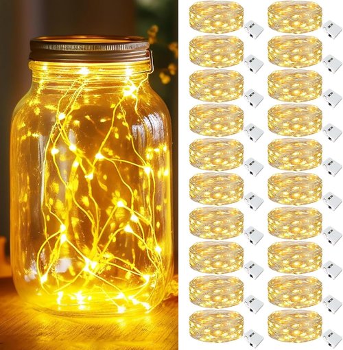 Kolpop 20 Pack LED Fairy Lights - Battery Operated Mini Twinkle String Lights | Waterproof Warm White for Parties & Decor