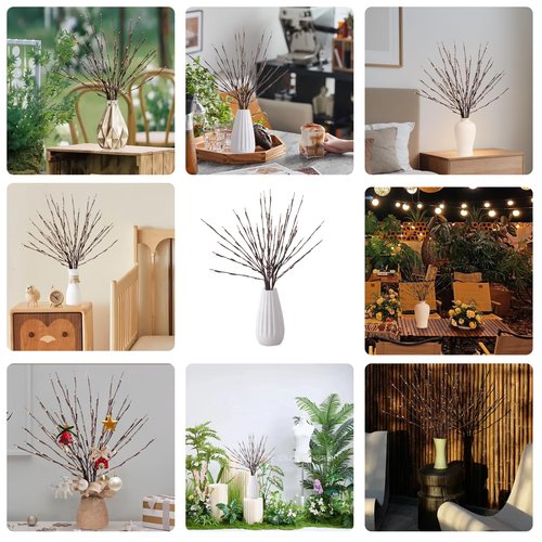MENCH Branch Lights,3 Pcs Twig Light USB&Battery Powered for Indoor, Light Up Decorations for Halloween Day and Christmas,Batteries Included,Warm White