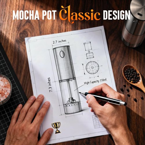 Electric Salt and Pepper Grinder Set – Rechargeable Automatic Salt and Pepper Shaker with 6 Adjustable Coarseness, Large-Capacity Pepper Mill Kitchen Appliances and Home Essentials Gifts for Women
