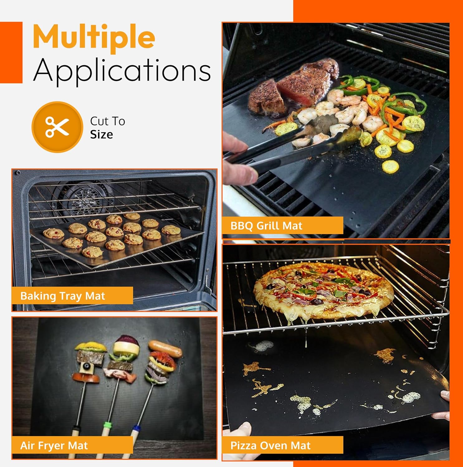 Skiennix Oven Liners - Heavy Duty Non-Stick Mats | 17” x 25” | BPA & PFOA Free, Easy Clean & Heat Resistant
