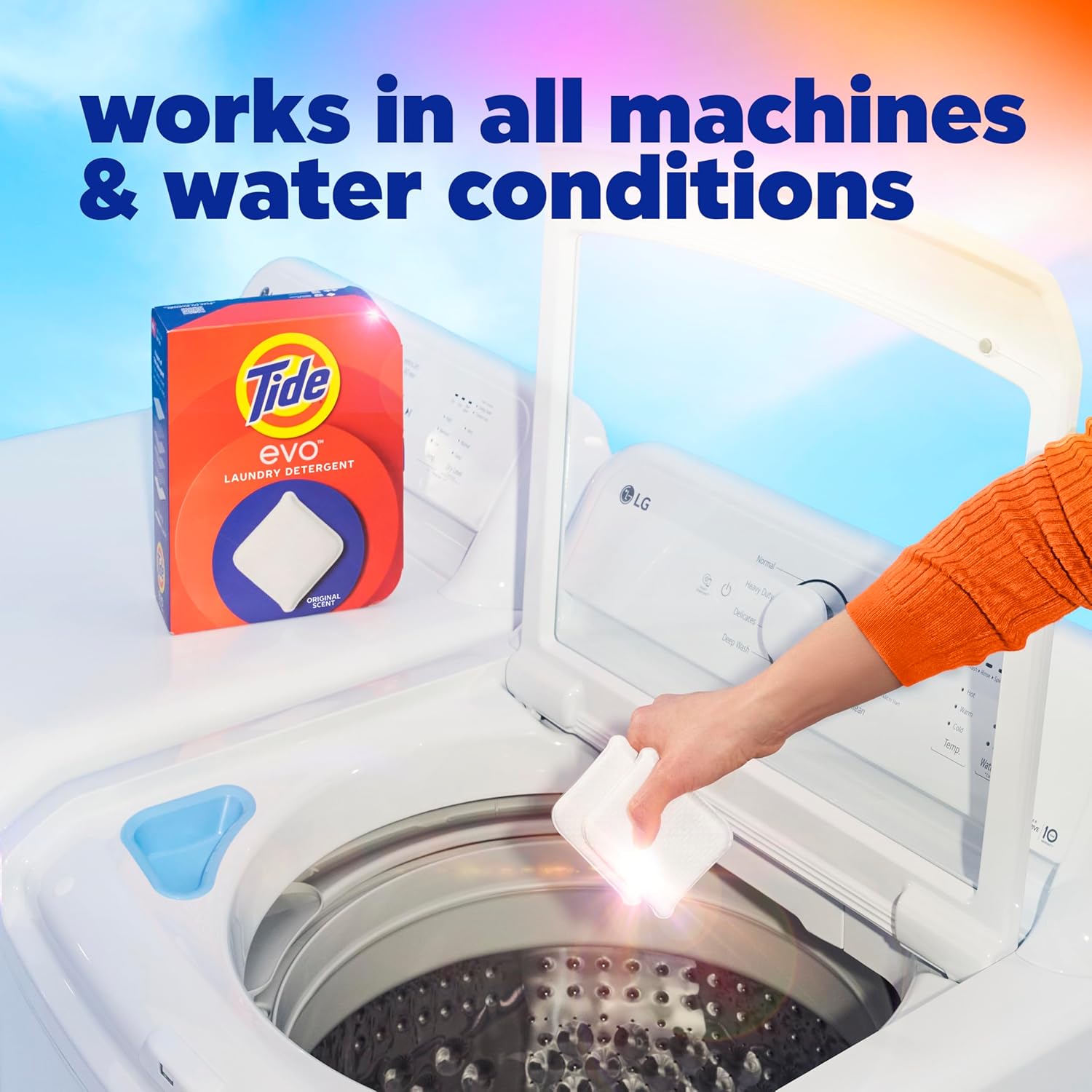 Tide Evo Original Scent Laundry Detergent - 42 Count Fiber Tiles for All Machines & Stain Removal