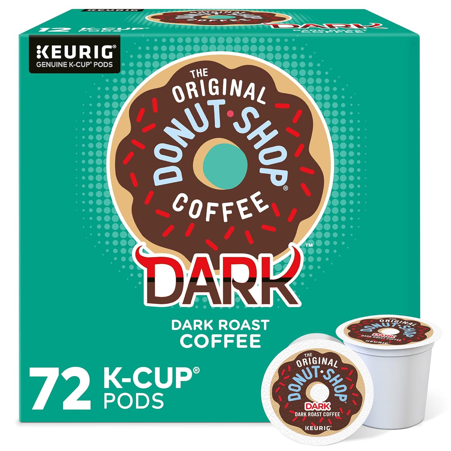 Original Donut Shop Dark Roast K-Cup Pods - Rich Flavor, Single-Serve, 72 Count