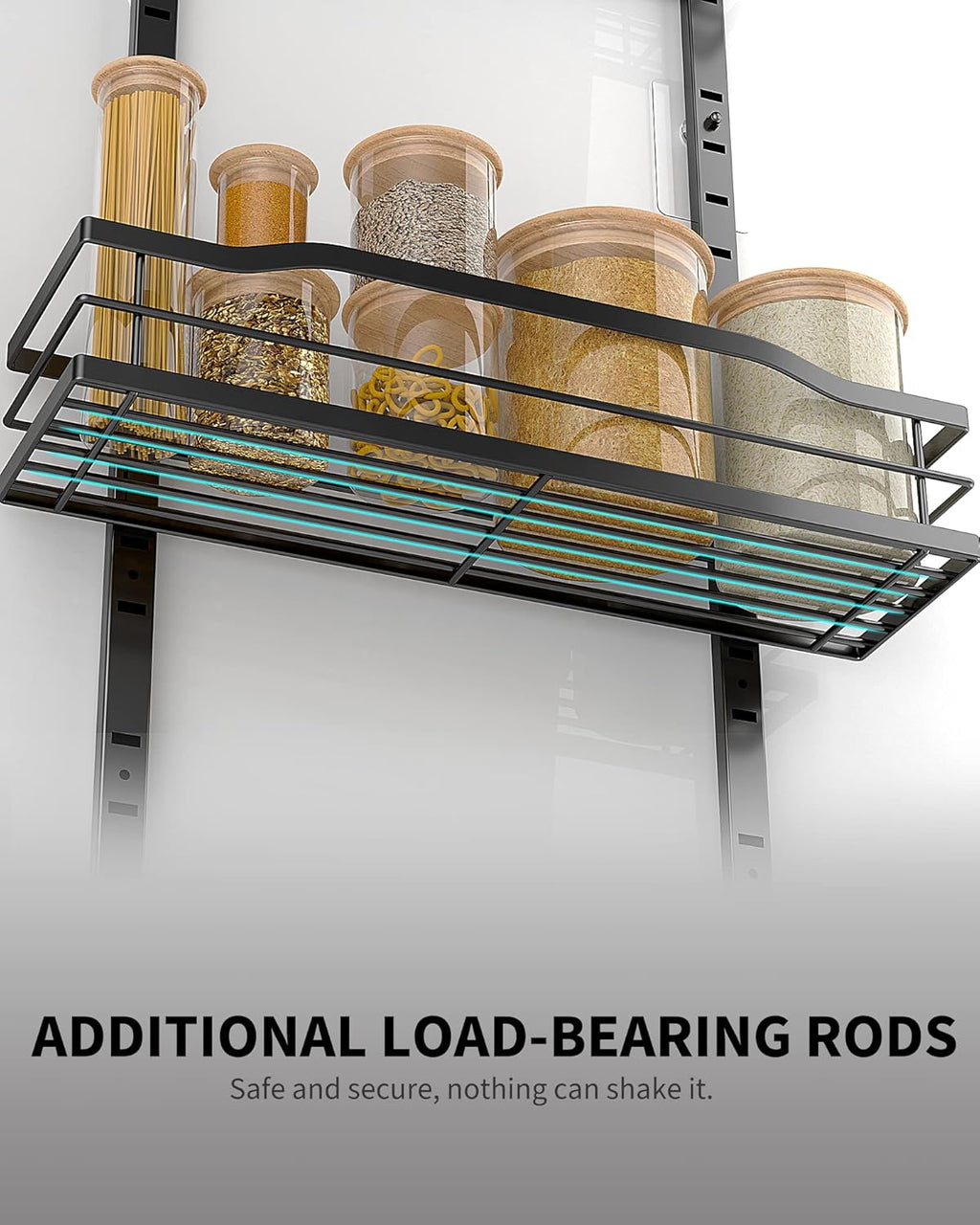 Moforoco 9-Tier Over The Door Pantry Organizer - Black Hanging Basket Spice Rack for Home & Kitchen