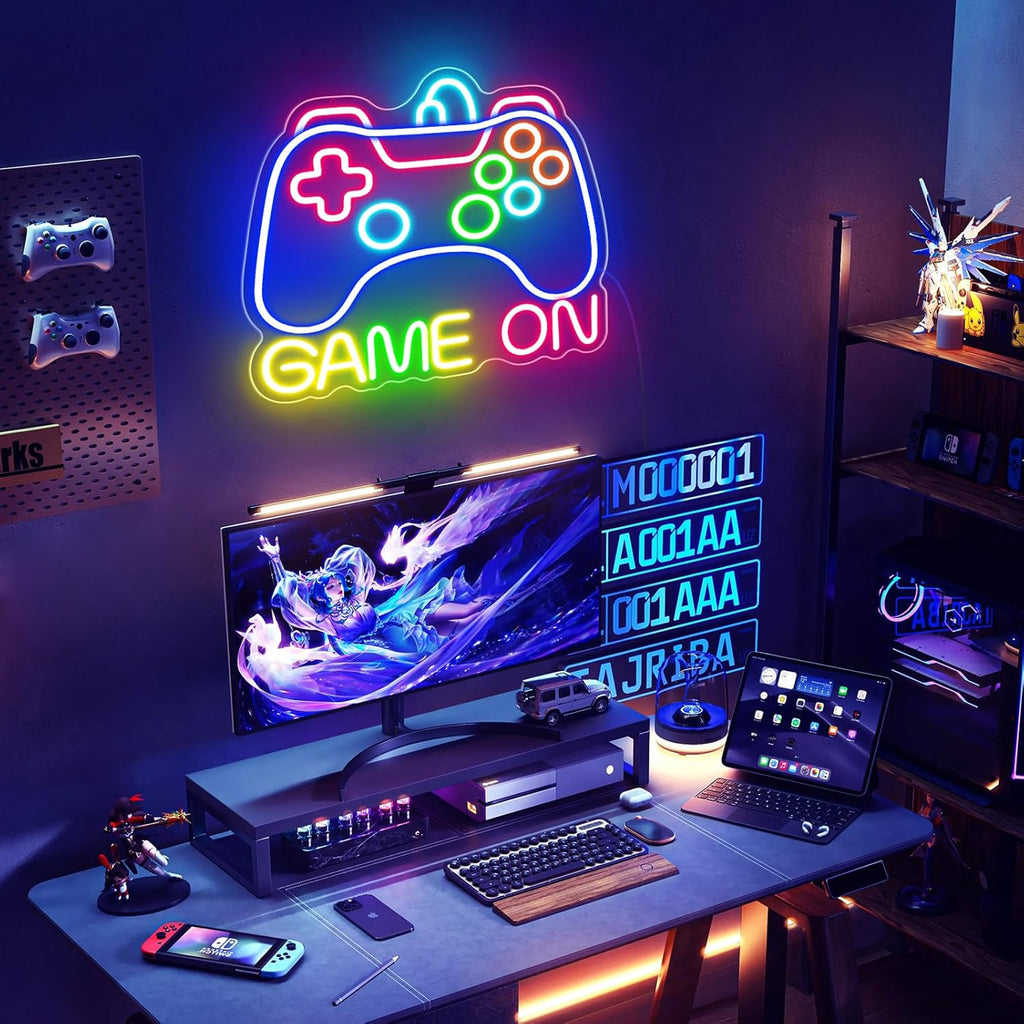 Skiennix Game On Neon LED Sign - Vibrant Gaming Wall Decor for Teen Bedrooms | Perfect Gamer Gift