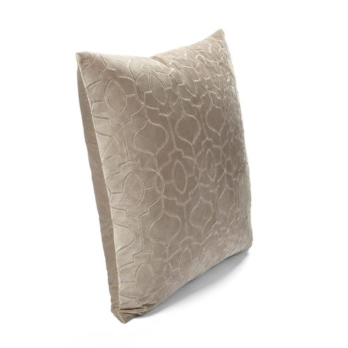 Lush Decor Velvet Geo Decorative Throw Pillow Cover, 20" W x 20" L, Taupe - Square Pillow Cover - Throw Pillows For Bed, Couch, Or Chair