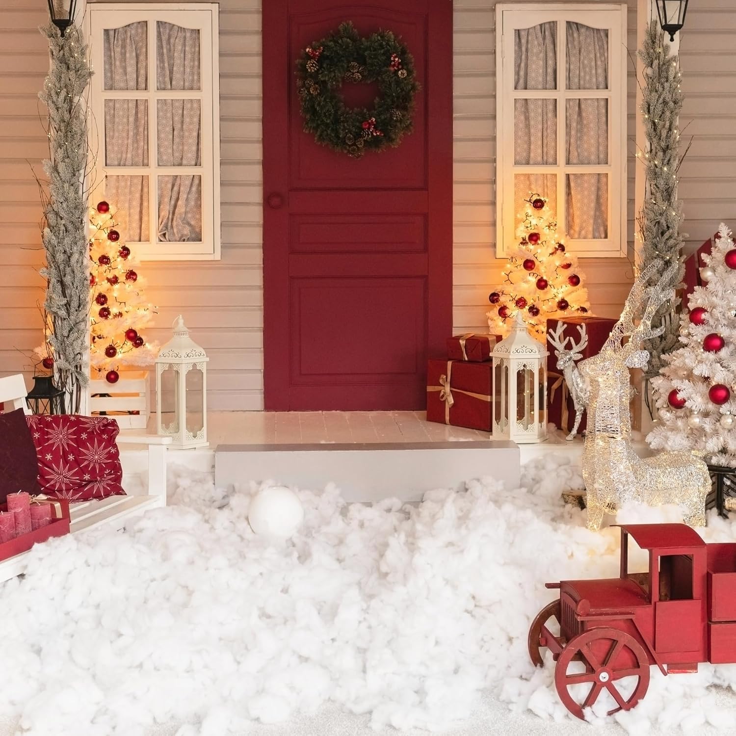 Aodaer Artificial Snow Decor - 1500g Fluffy Soft Cotton Fake Snow for Holiday Displays & Christmas Trees