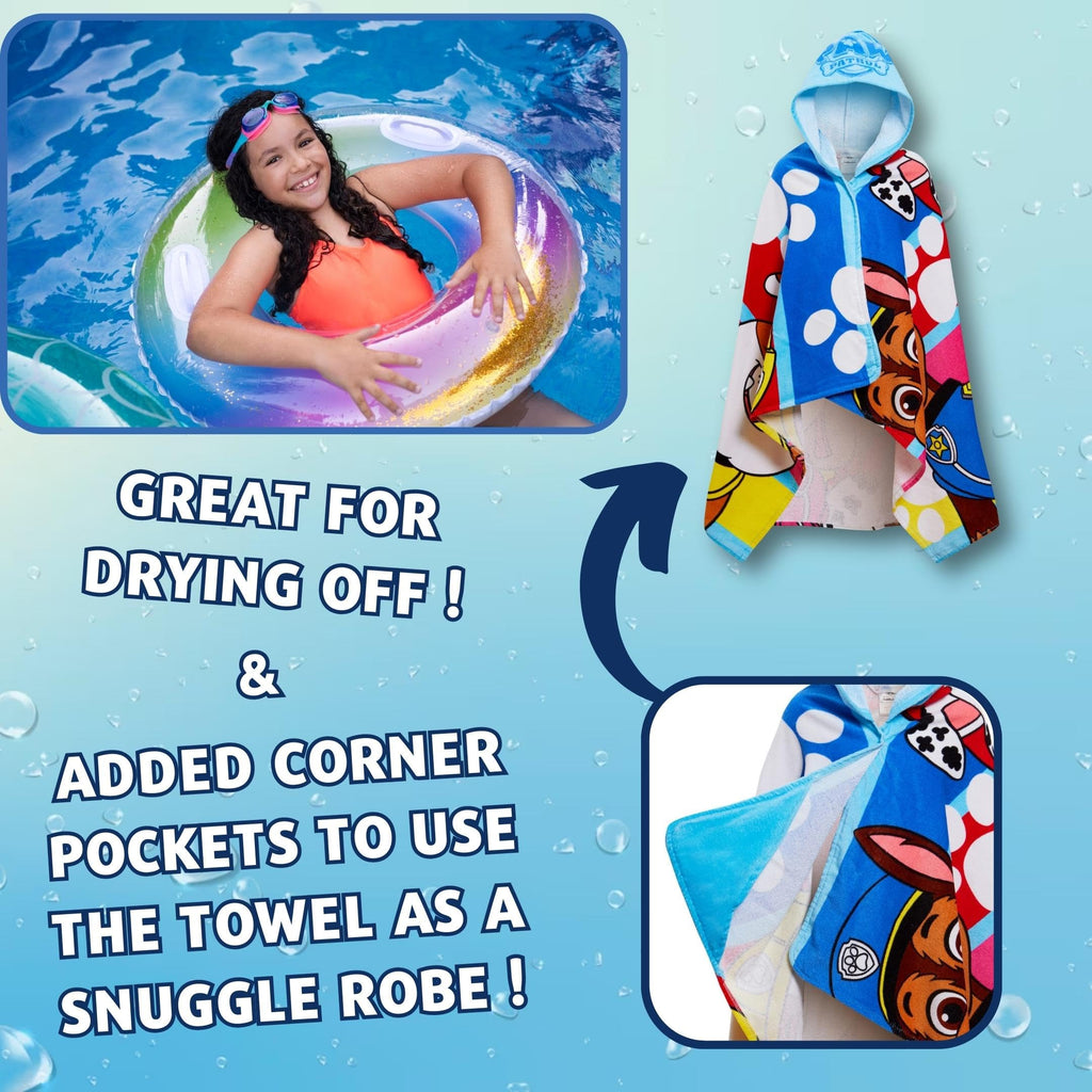 Paw Patrol Hooded Towel 100% Cotton Skye Chase Poncho Kids Beach Towel Boys Bath Towel Girls Swimming Wrap Changing Robe