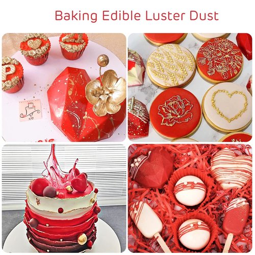 Cherrysea Red Edible Luster Dust - Tasteless Food Grade Cake Dusting Powder | 10 Grams for Baking