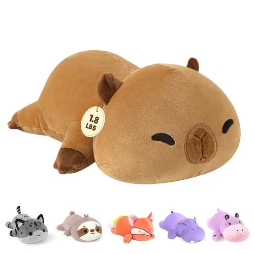 Onsoyours Original 13.8"|1.8 Pound Weighted Stuffed Animals, Cute Weighted Positive Capybara Plush Pillow Toy Soft Weighted Capybara Plushies Gift for Kids Adults