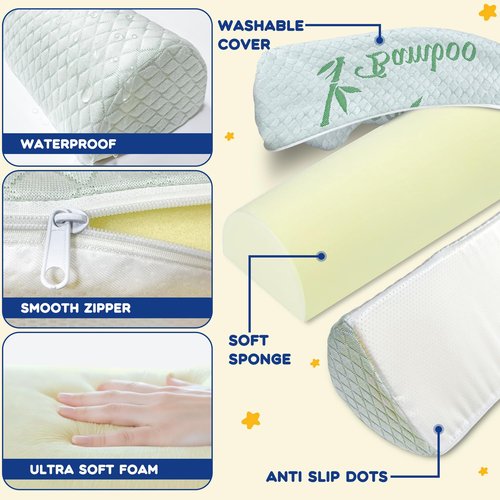 LVYSHOW Waterproof Bed Bumper for Toddler, Soft Baby Foam Rail for Full, Queen, Twin, King Size Bed, Green, 1 Pack