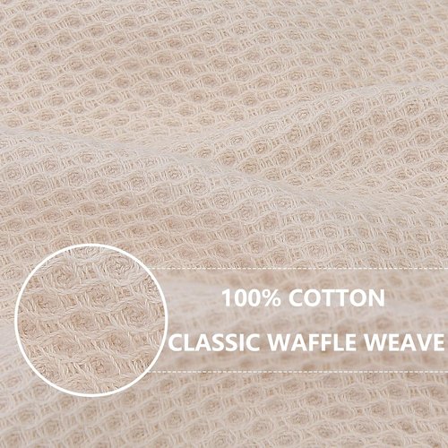 Homaxy 100% Cotton Kitchen Dish Towels - Ultra Soft, Absorbent & Quick Drying | 20 x 28 Inches, 4-Pack, Beige