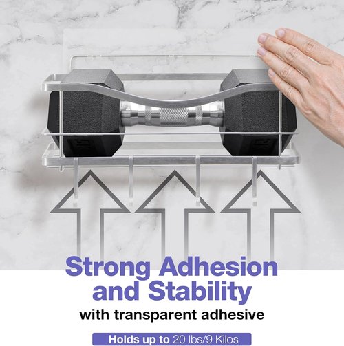 KINCMAX Premium Shower Caddy - Self-Adhesive Wall Organizer | Rustproof Stainless Steel, 2-Pack, Silver