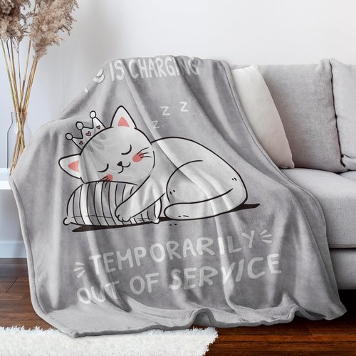 GoMelley Funny Valentines Day Birthday Gifts for Wife, Wife Birthday Gift Ideas, Wifey is Charging Blanket, Wedding Anniversary Romantic Gift for Wifey, for Her, 60”× 50”（Gray）