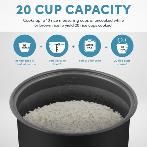 Aroma Housewares AROMA® Professional 20-Cup (Cooked) / 5Qt. Digital Rice Cooker, Steamer, and Slow Cooker Pot with 10 Smart Cooking Modes, Including Sauté-then-Simmer®