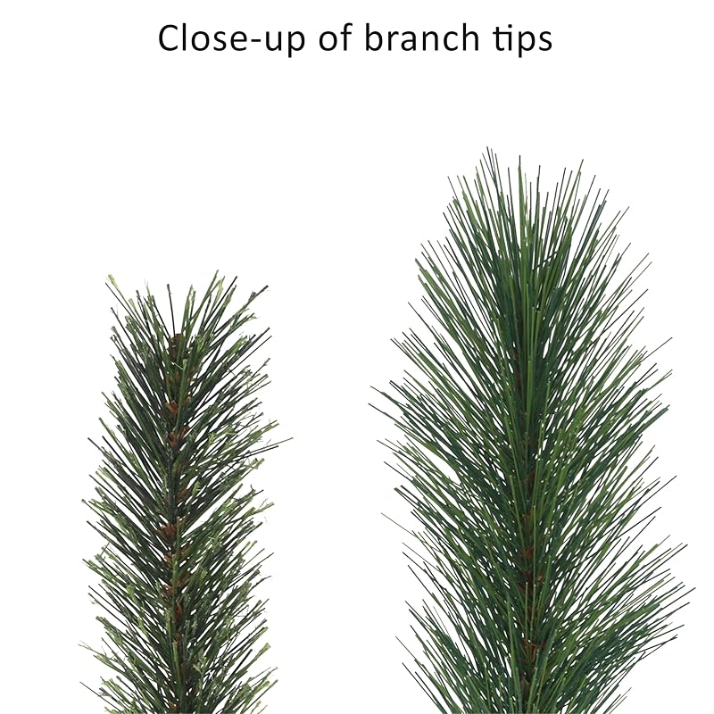 7.5 ft Slim Pine Artificial Christmas Tree - Unlit, Hinged Branches