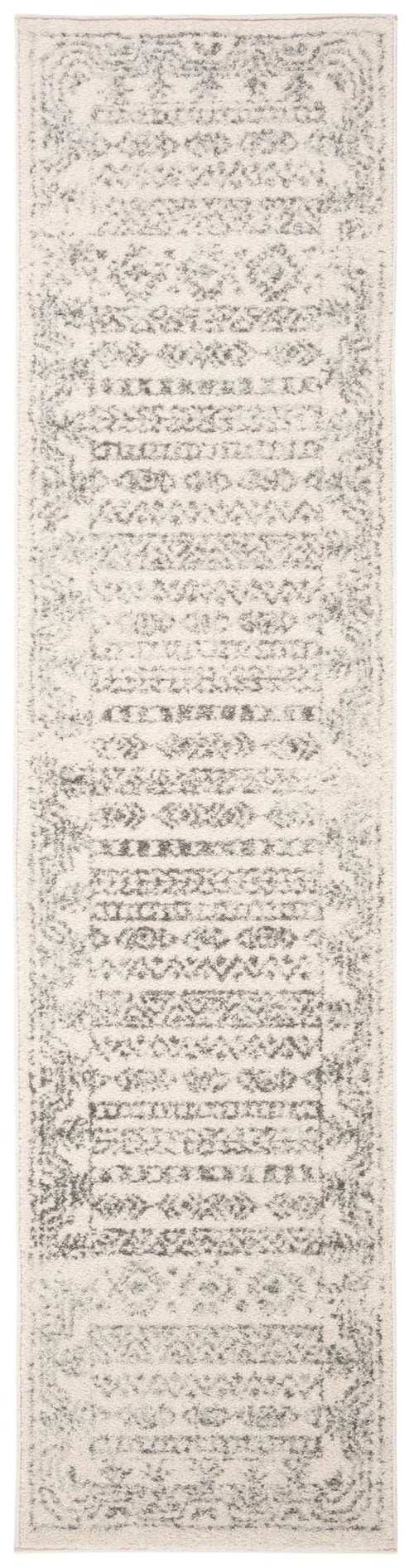 SAFAVIEH Tulum Collection Runner Rug - 2' x 15', Ivory & Grey, Moroccan Boho Distressed Design, Non-Shedding & Easy to Clean, Ideal for Living Room, Hallway, Foyer, Bedroom (TUL271A)