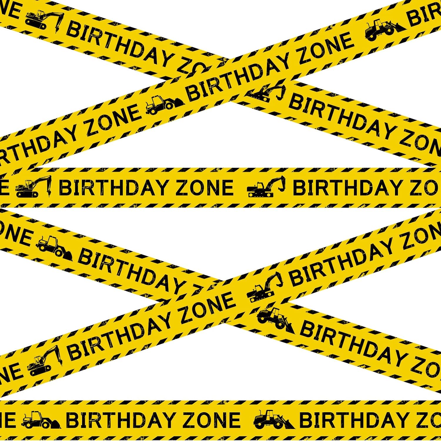 Nuanchu Birthday Zone Construction Party Tape - 3'' x 98 Feet | Perfect for Kids' Classroom Decor