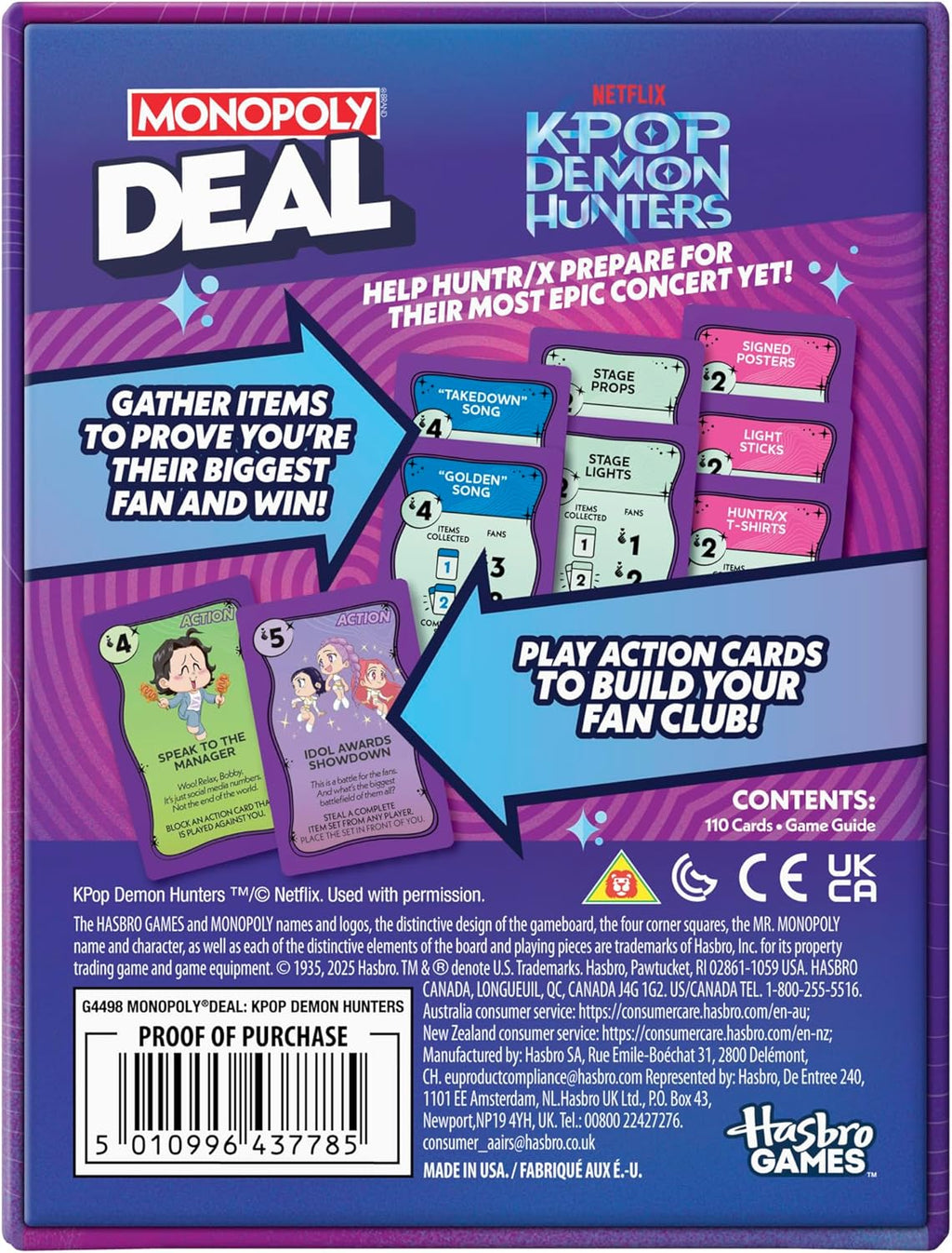 Monopoly Deal | Kpop Demon Hunters Card Game for Family Fun | 2-5 Players | Quick 15-Minute Play