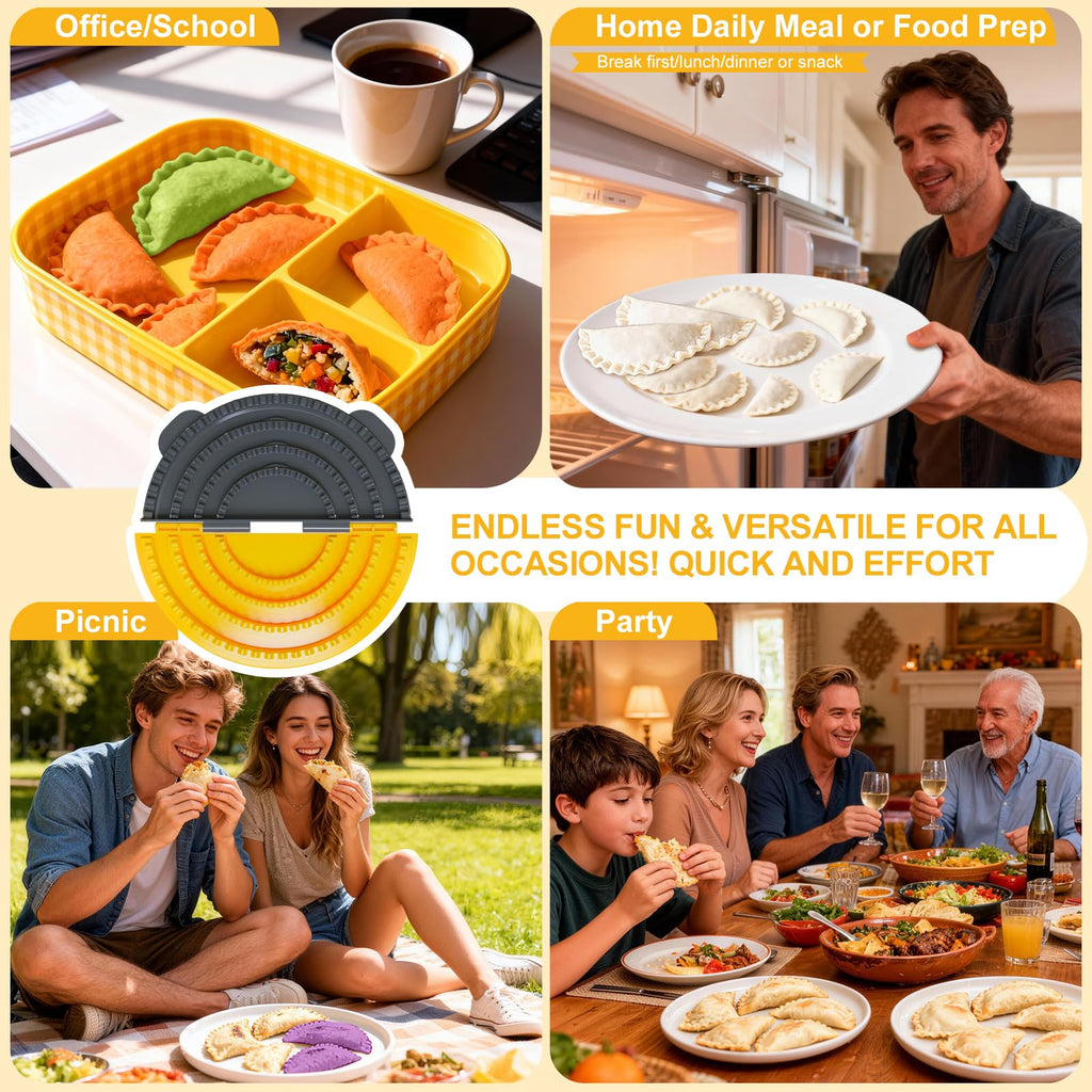 Updated 4-in-1 Tortilla Sealer Crimper, Adjustable 4"+6"+8"+10" Tortilla Press Quesadilla Sealer, Double Leak-Proof Design for Perfect Sealed Burritos, Tacos and Creative DIY Cooking,for Mother's Day