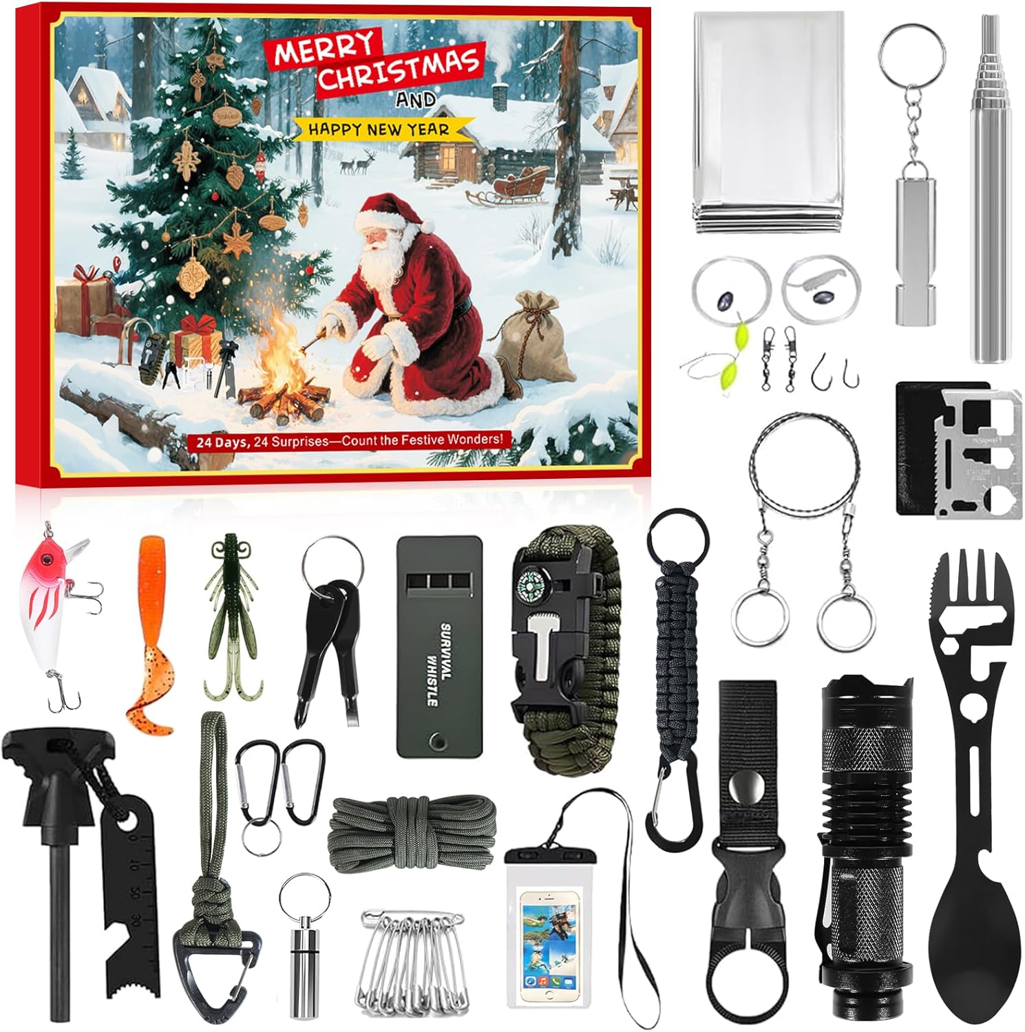 Survival Advent Calendar 2025 - 24 Days of Outdoor Gear & Gadgets for Men and Teen Boys