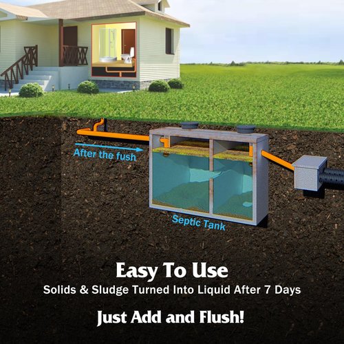 Septic Tank Treatment - 1 Year Supply of Septic Safe Dissolvable Easy Flush Live Bacteria Packets -12 Count,Friendly and Powerful Solution for Septic Systems