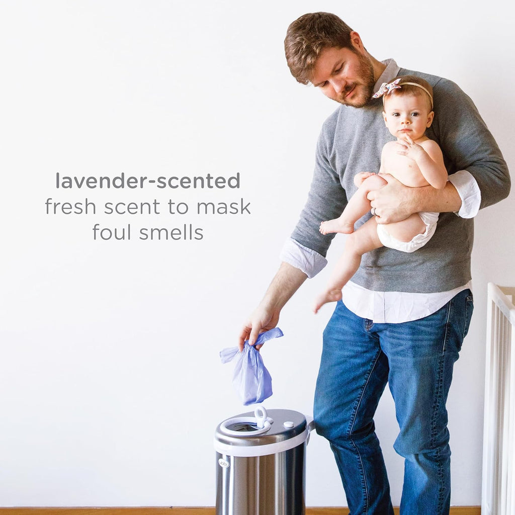 Ubbi Lavender Scented Disposable Diaper Sacks - Easy-To-Tie Tabs | 200 Count Pet Waste Bags