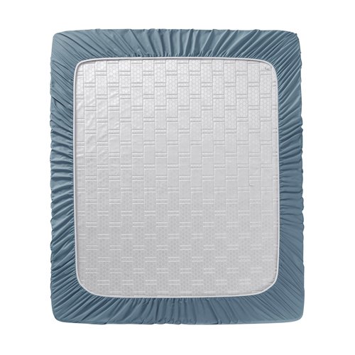 Clara Clark Flex Top King Sheets - Hotel Luxury 6 Piece Bed Sheets for Top Split King Bed - Soft Bedding Sheets & Pillowcases, Head Split King Size. Stone Blue