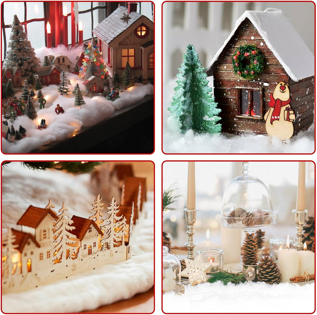 Skiennix Fake Snow Blankets - Perfect for Christmas Village Decor | 31.5 x 94.5 Inches (2 Pcs)
