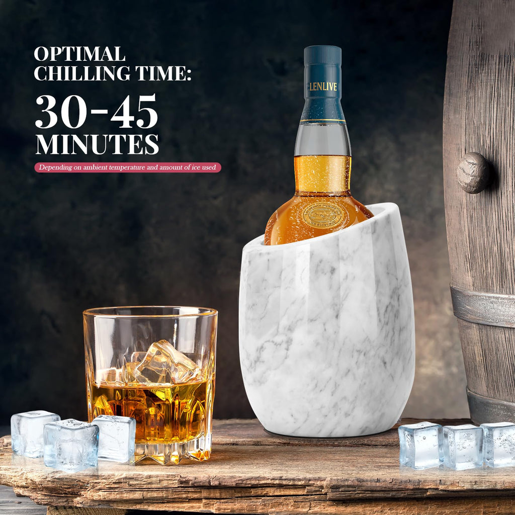 ZORMY Premium Marble Wine Chiller Bucket, Wine and Champagne Cooler, Wine Bottle Ice Chiller, 750ml Bottle Cooler, Home Bar & Kitchen Decor, Ideal Gift for Wine Lovers