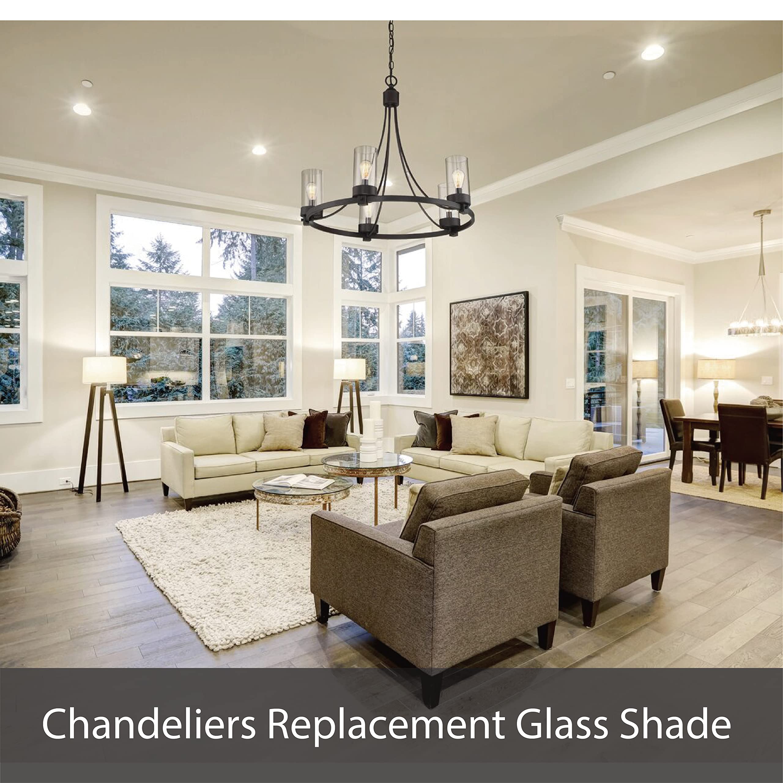 Aspen Creative 23625-60-3, Clear Glass Shade For Lighting Fixture/Vanity Light/Wall Light, Size: 5-3/8" D x 4-3/4" H, 3Pcs/Pack