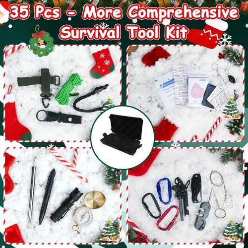 Survival Kit Advent Calendar 2025 - Christmas Countdown Calendar 24 Days, Advent Calendar for Men Adults Teen, Cool Emergency Survival Gears for Outdoor Camping Fishing Hunting Adventure