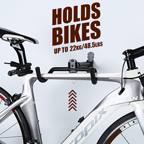Gootus Bike Wall Mount Hanger - Horizontal Bicycle Storage Rack | Indoor Holder for Road, Mountain & Hybrid Bikes