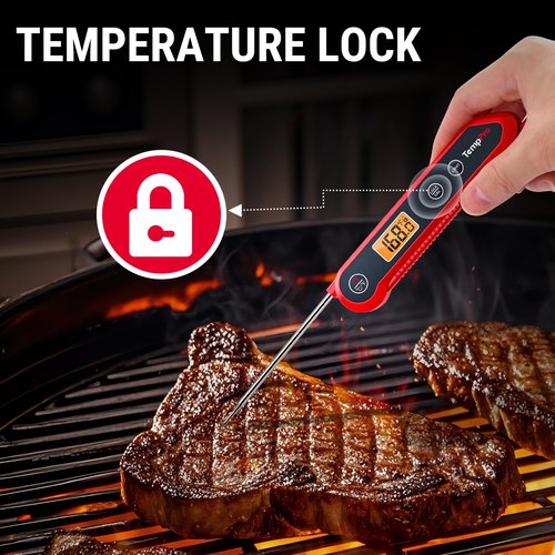 ThermoPro TempPro 1-2 Sec Instant Read Digital Meat Thermometer, ±0.9°F Accuracy, Waterproof & Backlight Food Thermometer for Cooking, Oil Fry Candy Meat Probe for Kitchen, BBQ, Oven, Grill, Smoker