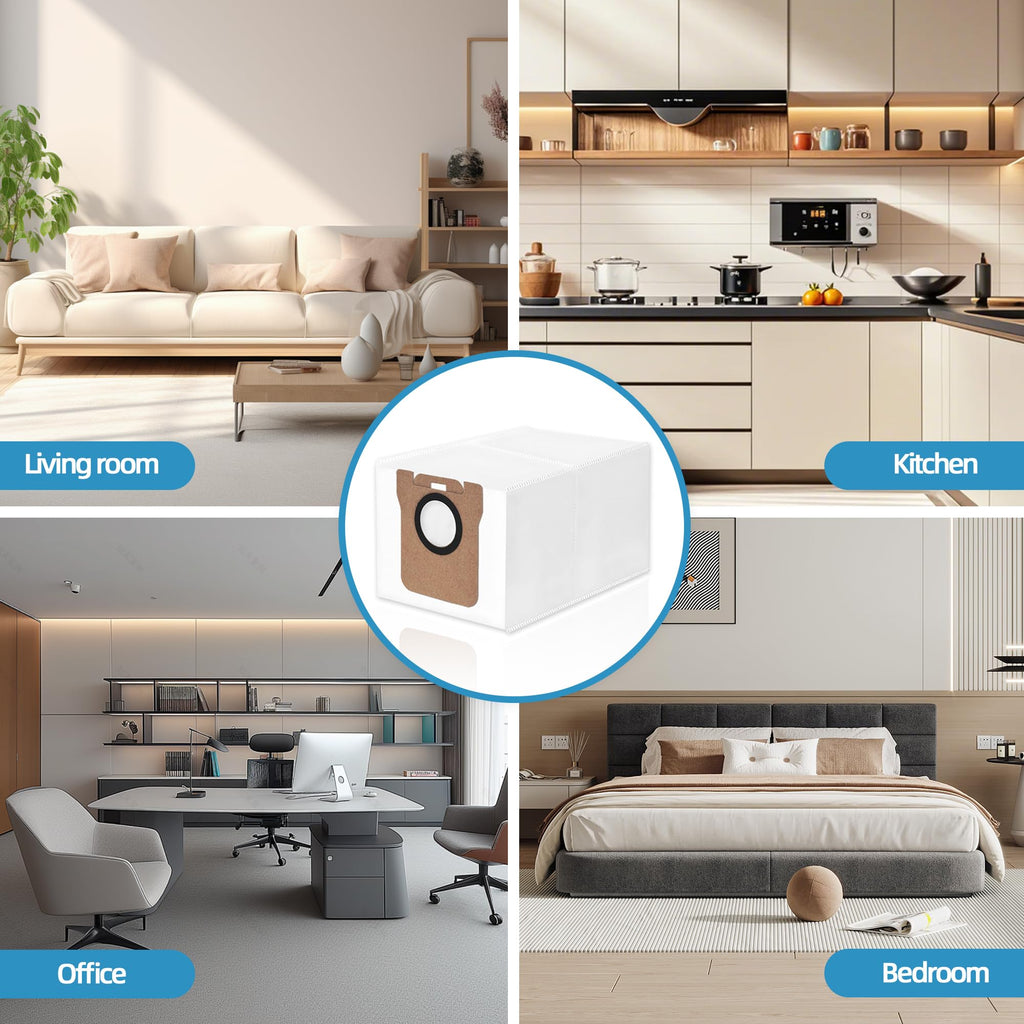 14 Packs Vacuum Dust Bag Compatible with Dreame L10 Ultra / L10s Ultra / L20 Ultra / L30 Ultra / X20 Pro / X20 Pro Plus Robot Vacuum, 3L Large Capacity Auto-Seal Replacement Bag Accessories Set