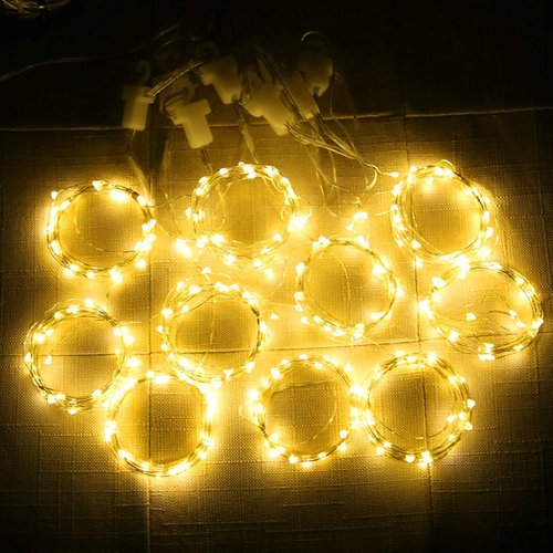 HOME LIGHTING 300 LED Window Curtain String Lights - 8 Lighting Modes & Remote Control | USB Powered Warm White Fairy Lights for Christmas & Weddings